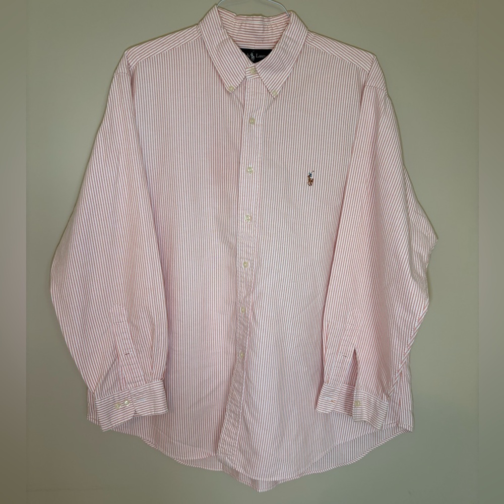 Ralph Lauren Classic Fit L/S Button‎ Down Orange White Striped